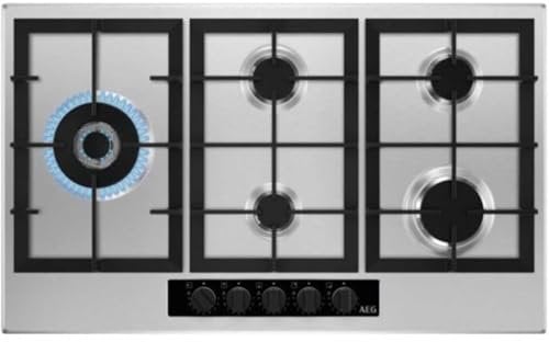 AEG HGB95522YM 6000 Slim Line 90cm 5 Burner Gas Hob - Stainless Steel