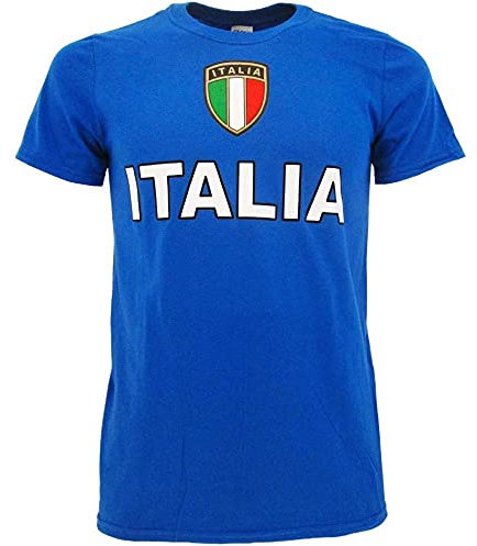 BrolloGroup T-Shirt Italia, Maglietta Bambino Uomo Maniche Corte Azzurri PS 18080 (4XL)