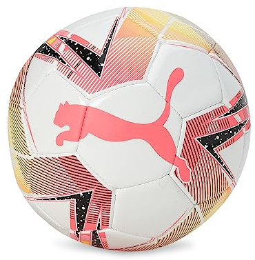 Puma Futsal 3 Ms, Balón, Puma White-Sunset Glow-Sun Stream, Talla 4 (62 cm)