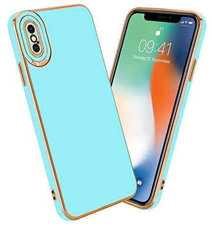 Cadorabo Hülle kompatibel mit Apple iPhone X/XS Schutzhülle TPU Silikon Case Liquid Design mit Kameraschutz Slim Kratzfest Weiche Gummi mit Rundumschutz Case Hülle für iPhone X/XS in Türkis