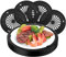 Tessco 24 Pcs Reusable Plastic Paper Plate Holders 10 Inch Reusable for 9 Inch Round Plate Bright Colors Dispenser with Snap in Grooves for Picnic, Party, BBQ (Black)