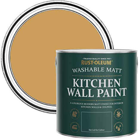 Rust-Oleum Yellow Washable Kitchen Wall Paint in Matt Finish - Dijon 2.5L