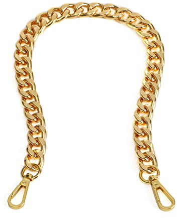 Xiazw Schöne Taschenkette Geldbörsen Schulterriemen Kette Schultergurt Crossbody Taschengurt Ersatz Zubehör Charm Dekoration (Gelbes Gold,45 cm)