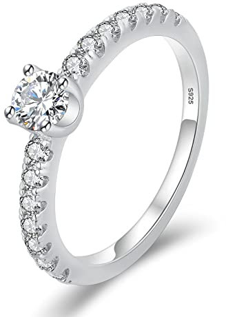 KRKC 0.58 Karat Diamant Ringe Alternative, Verlobungsringe Frauen,VVS Reinheitsgrad,D Farbgrad, Moissanite Ring, Ewigkeitsring für Versprechensgeschenk, 5