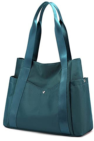 JIANLINST Damen Handtasche Shopper Multi-Pocket Tote Handtasche Henkeltasche Lässige Schultertasche Säureblau