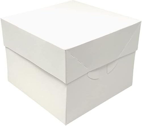Decoraciondulce - Pack de 10 Caja Blanca para Transportar Tartas con Tapas (30,4.4 X 30,4X 15.2 Cm.)…
