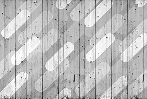 BRICOFLOR | Holz Fototapete in Grau | Küchen und Büro Fototapete mit grafischem Design auf Holzbrettern | Ausgefallene Tapete in 3D Optik modern | 270 x 400 cm
