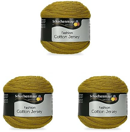 Schachenmayr Cotton Jersey, 100G oliv Handstrickgarne (Packung mit 3)