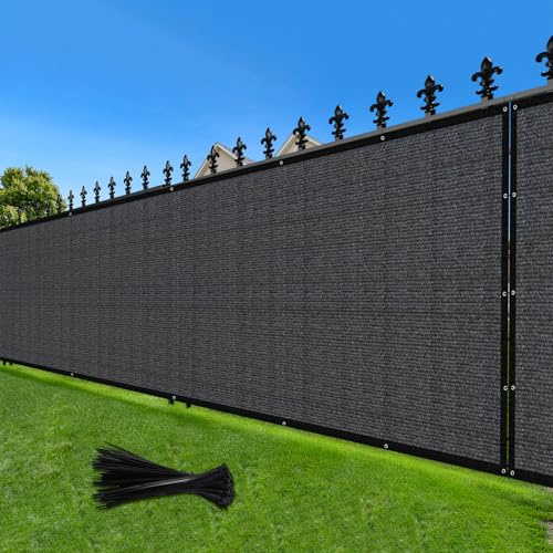 LOVE STORY 4'x 50' Fence Privacy Screen Outdoor Mesh Fencing Covers Screen Fence Wind Block with Grommets for Patio Garden Wall Backyard, Dark Grey (We Make Custom Size)