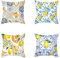 Jonceen 4er Set Kissenbezug 45x45 cm Dekokissen Sommer Kissenhülle Dekorative Sofakissen Quadratische Couchkissen mit Verstecktem Reißverschluss Kissenbezüge für Wohnzimmer Schlafzimmer Zitrone M 431