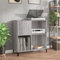 prissent Meuble porte-disques 84,5 x 38 x 89 cm en bois multicouche, meuble pour CD, étagère en bois, porte-disques vinyle, meuble de salon, meuble TV gris Sonoma