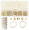 Perlen zum Auffädeln Kit, 720 Stück Armbänder Selber Machen, Schmuck Selber Machen Set Weiße Perlen Perlen Set für DIY Armband Schmuckherstellung Feiertage Partys