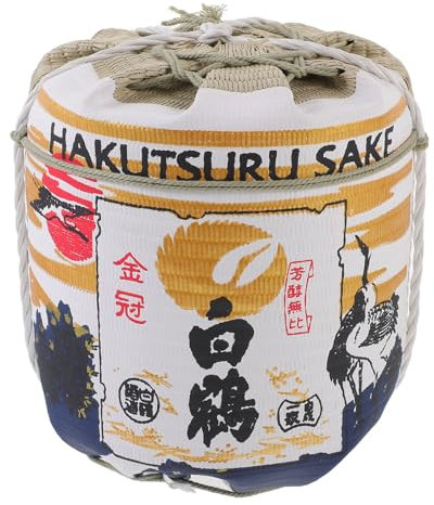 Zerodeko Barril De Sake Japonés Barril De Sake Biraki Set Botella De Sake Cubo De Saki Japonés Decantador De Sake Decoración De Sushi para Bares De Sushi Celebraciones Cerveza