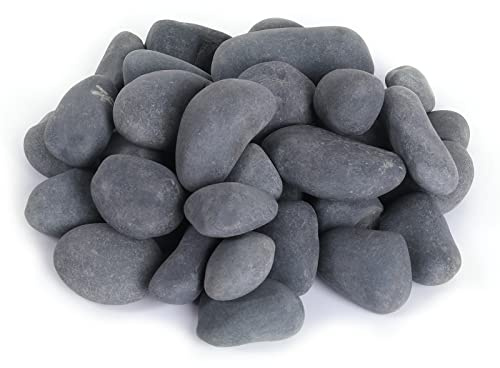 Ausluru 20LB Stones Pebbles River Rocks, 100% Natural Hand-Picked Premium Decorative Pebbles, Ideal for Garden Landscaping, Home Decor, Aquariums, Painting, Crafting and Gifts (Black, 20 Pounds)