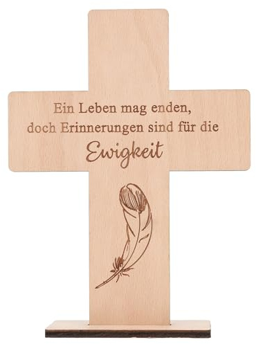 Spruchreif | Holzkreuz mit Gravur | Holzaufsteller Kreuz | Geschenke aus Holz | Christliche Geschenk | Geschenk Trauer | Trauergeschenk