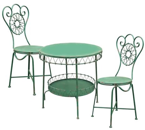 NRNQMTFZ Gartenmöbel Set,Bistro Set 3-Teiliges,Sitzgruppe 2 Stühle und 1 Tisch, Premium Stahl, Garten-Sitzgruppe Aus Eisen für Hof, Garten, Draussen