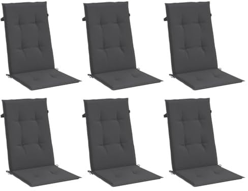 vidaXL Hochlehner-Auflagen 6 STK. Melange Anthrazit 120x50x4 cm Stoff