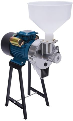 SCHYWL 2200W Electric Grain Mill Grain Grinder Dry & Wet Grinding Machine Grinder For Wheat Rice Corn Soybeans Feed, Aluminum Alloy, Adjustable Coarseness, 10L Grinding Basket