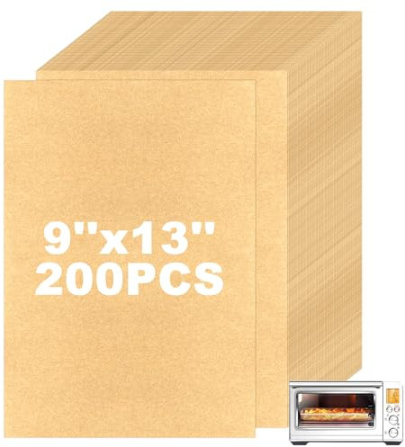 200Pcs Air Fryer Liners Disposable Compatible with Breville Smart Oven Air Fryer Pro, 9 x13 Inches Parchment Paper Baking Sheets for Oven, Baking Paper Breville Toaster Oven Accessories