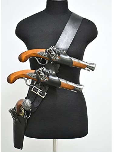 Mittelalter Piraten Cosplay Kostüm Schultergurt Pistole Pistole Holster - Flintlock Gun Holder Steampunk Zubehör für LARP Mittelalter Stil