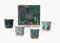 Sara Miller London Woodland Tales Set of 4 Mugs, Assorted, White with Golden Details