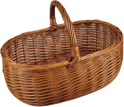 Einkaufskorb aus Weide Groß Oval Braun 55x37x42 cm