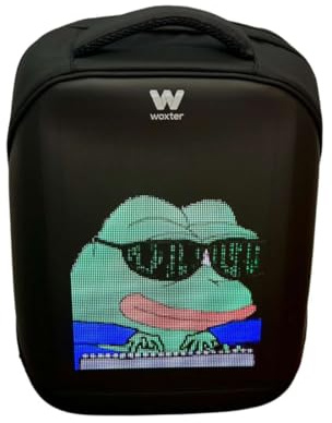 Woxter T3HD LED-Rucksack mit programmierbaren LEDs, App-kompatibel, wasserdicht, Radfahren, Motorrad und Elektroroller, Bluetooth, mehrere Taschen, 15 Liter Fassungsvermögen, Schwarz , 32.5 x 42 x 19