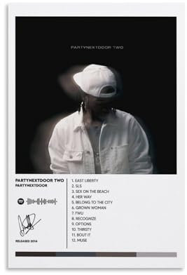 CHIMOSHEJI Wandkunst Poster, Partynextdoor, 30 x 45 cm, Matt, Ungerahmt, Vintage, Hochformat, Indoor, 50 Count