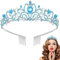 Tiara Kristallkrone mit Strasskamm Silber Strass Tiara Hochzeit Tiara Hochzeit Braut Strass Krone für Geburtstags Hochzeit Abschlussball Prinzessinnenpartys (Blau)