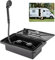 Campingdusche Duschbox RV Duschkasten tragbar Außendusche Außenwaschset mit Heiß Kaltschalter Duschschlauch und Duschkopf RV Dusche Box Kit für Wohnmobile (Schwarz)