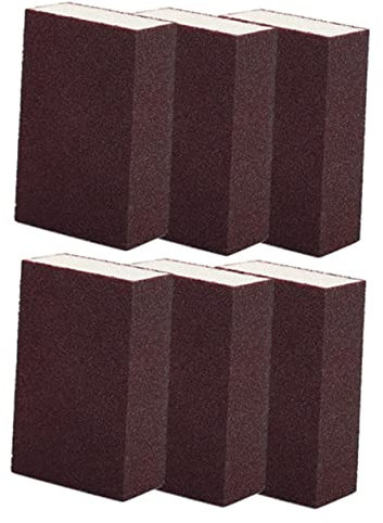 TEMPNAP 6piezas Kit Unidades Esponjas De Lijado con Abrasivo De Alúmina para Limpieza y Desoxidación Cocina Resistentes Lavables y Reutilizables Color Marrón Rojizo