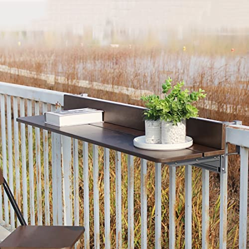 ACRaBoss Outdoor Folding Side Table,Balcony Folding Hanging Railing Table,Bar Lifting Folding Desk,Balcony Railing Hanging Table Folding Balcony Deck Table,Adjustable Wall-Mounted Side Tables for Pati