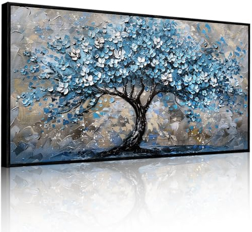 JHHUAMO Tableau Decoration Murale Salon Arbre de Vie Cadre 50x100 cm | Motif Élégant, Impression Haute Définition, Artisanat Raffiné, Fixation Simple, Adaptable à Tous Espaces