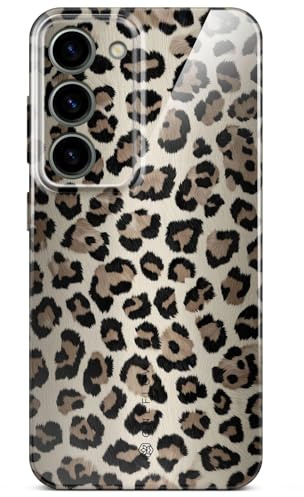 ONEFLOW Wild Cover für Samsung Galaxy S23 Hülle mit Animal Print, Designer Case Handy Schutzhülle mit Kameraschutz, Tiere Muster Hardcase dünne Handyhülle, Golden Leopard Leo