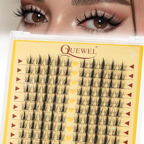 QUEWEL Manga-Lashes natürlich Aussehen 120STK weich und flauschig, Cluster-Lashes mit verschiedenen Make-up-Stilen, Anime-Wimpern benutzerfreundlich zu Hause (DH-Manga)