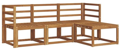 vidaXL Outdoor-Sofagarnitur 4 pcs Natur, Gartenlounge, modernes Outdoor-Sofa-Set, langlebige Terrassen-Sitzgarnitur, komfortable Sitzgelegenheiten für die Terrasse