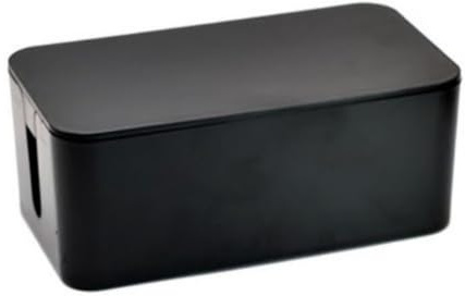 Jinhxofs Management-Box mit Deckel Stabil Box mit Deckel Leicht zu Reinigen Box auslässen für Schreibtisch, Heimbüro, Nachttisch, Schwarz, Klein