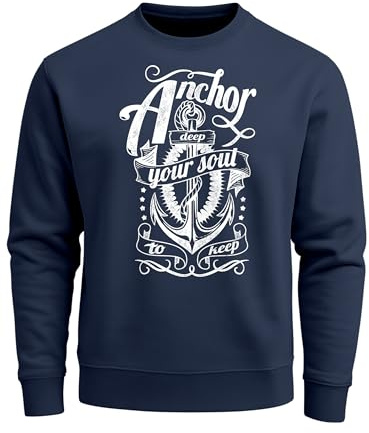 Neverless Sweatshirt Herren Anker Anchor Your Soul Rundhals-Pullover