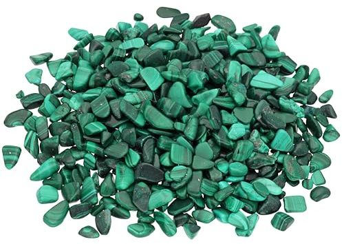 Malachit Mini Trommelsteine 100 g Edelsteine Heilsteine echter Stein | Inkl. Edelsteinkarte | 1-7 mm Durchmesser | 100% naturbelassen