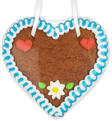 Lebkuchenherz Rohling zum selber gestalten - 12 x12cm - Rohlinge mit Rand und Deko - Geschenk für einen Freund oder den Partner selbst gestalten von LEBKUCHEN WELT