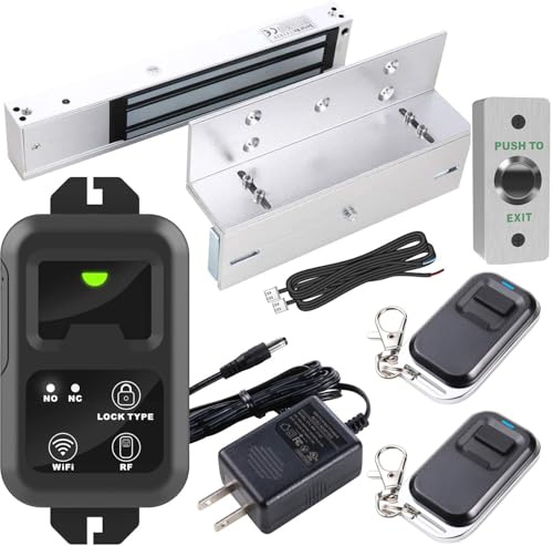 UHPPOTE 2.4GHz WiFi Inswinging Indoor 600lbs Electromagnetic Door Lock Kit Remote and Smartphone app Controlled