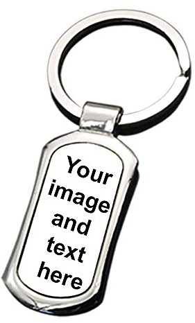 Getagift Personalised Rectangle Key ring with Your own Image and Text Themed Funny Gift for Christmas, Fathers Day, Mothers Day, anniversary, Valentines Day