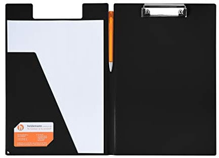 Heidemann Aufklappbare Klemmbrettmappe DIN A4 farbig (schwarz)