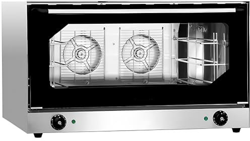 MBH - Horno de pan eléctrico profesional 3 bandejas 600x400 mm para hostelería. Horno industrial con doble turbina para panadería y pastelería.