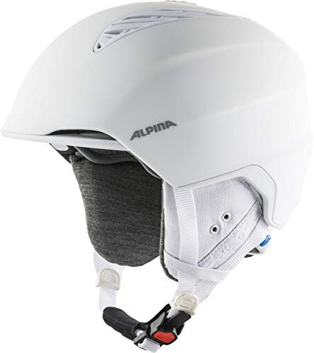 Alpina Grand LAVALAN - Nachhaltiger, Sicherer und Indiv. Anpassbarer Skihelm Mit Schafswolle Innenfutter Für Erwachsene, White matt, 57-61 cm