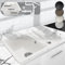 Aquamarin® Fregadero de Cocina - de Granito, con 1 Seno y Escurridor Reversible, Set de Desagüe, 57 x 45 cm, Integrado o Empotrado, Color a Elegir - Lavabo de Cocina (Blanco)