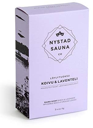 Nystad Sauna | 3er Set Saunaduft Saunaaufguss Aroma Kräutermischung - mehrfach verwendbar vegan, ökologisch, abfallfrei und ohne chemische Zusätze (Birke-Lavender)