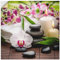 ARTland Wanddeko Wandtattoo selbstklebende Vinylfolie 70x70 cm Quadratisch Asien Wellness Zen Steine Spa Orchideen Blüte Rosa K3AD