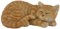 G&H Decor Realistic Ginger 32cm Sleeping Cat - Cat Gift for Woman - Weather-Resistant Resin Garden Ornament