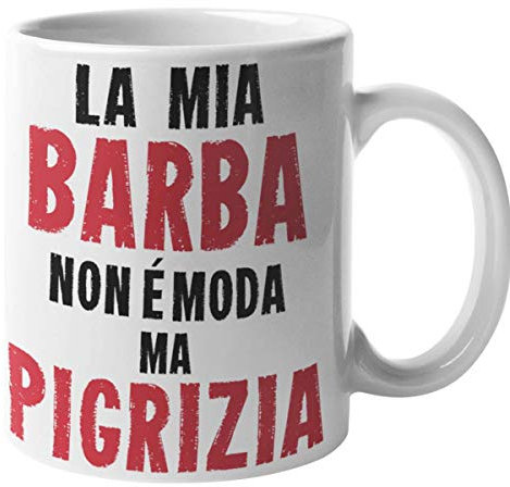 CHEMAGLIETTE! Tazza Stampata Divertente Idea Regalo Mug Simpatica Con Stampa Barba Pigrizia